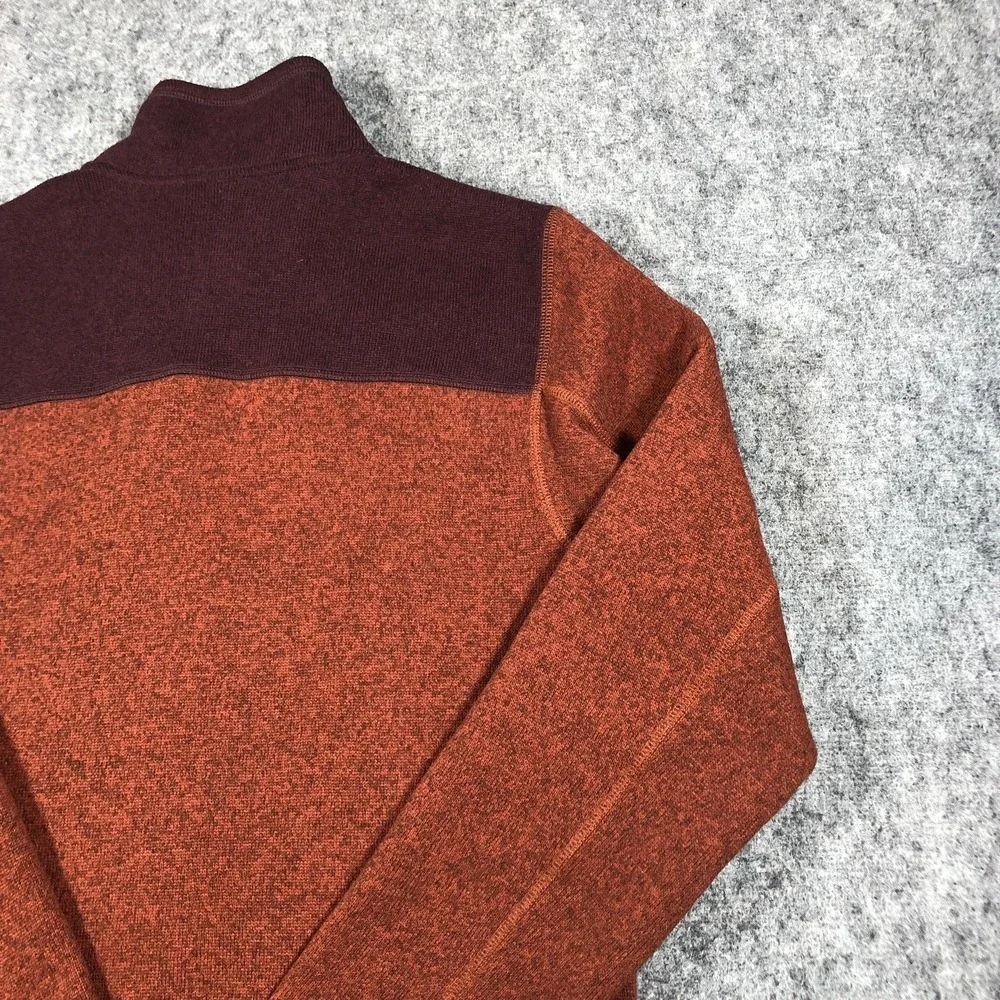 The North Face Mens M Brick Red Fleece Jacket Colorblock Full Zip Hiking‎